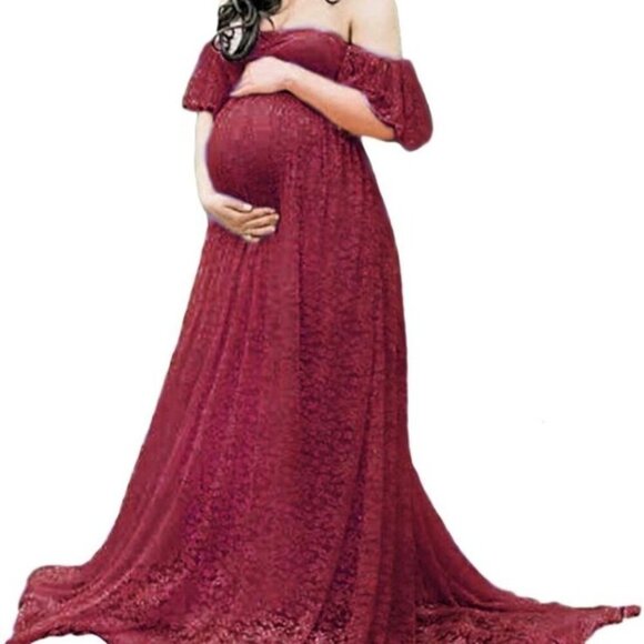 Burgandy Red Maternity Dress Sz Small - Picture 1 of 3